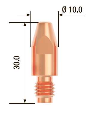 Fubag Контактный наконечник M8х30 мм ECU D=0.8 мм  (25 шт.) FB.CTM8.30-08 MAG фото, изображение