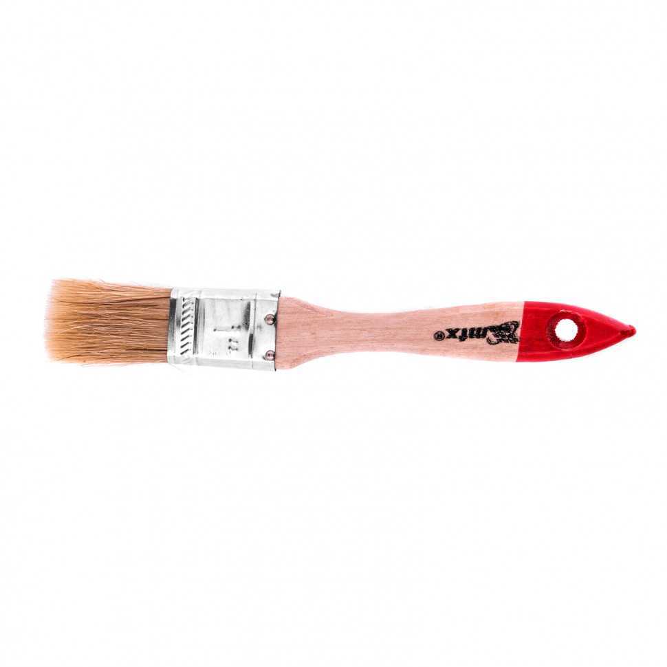 Кисть плоская "Стандарт" 1" (25 мм), натуральная щетина, деревянная ручка MTX Кисти плоские фото, изображение