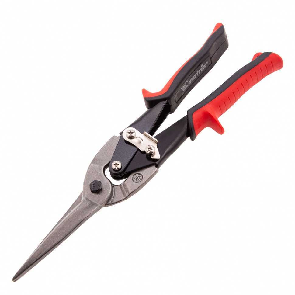 Ножницы по металлу, удлиненные, 285 мм, пряморежущие, обрезиненные рукоятки Matrix Ножницы по металлу фото, изображение