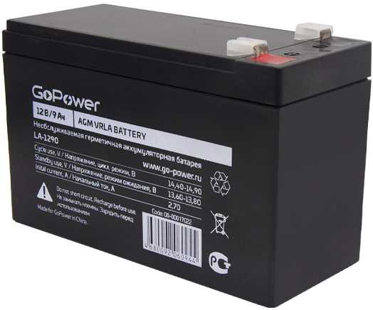 Аккумулятор свинцово-кислотный GoPower LA-1290 12V 9Ah Аккумуляторы фото, изображение