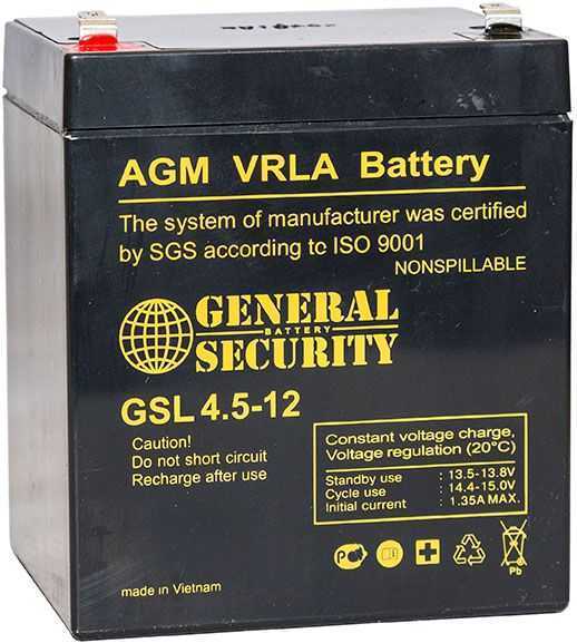 General Security GSL 4,5-12 Аккумуляторы фото, изображение