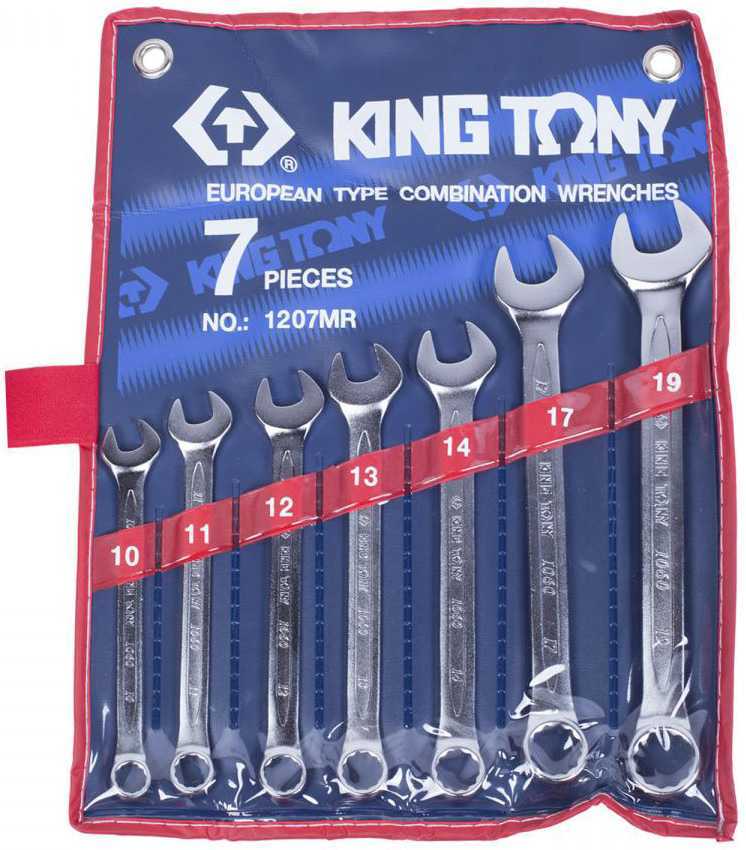 Набор комбинированных ключей, 10-19 мм, 7 предметов KING TONY 1207MR Ключи в наборах фото, изображение