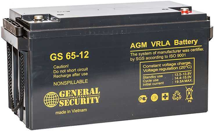 General Security GS 65-12 Аккумуляторы фото, изображение