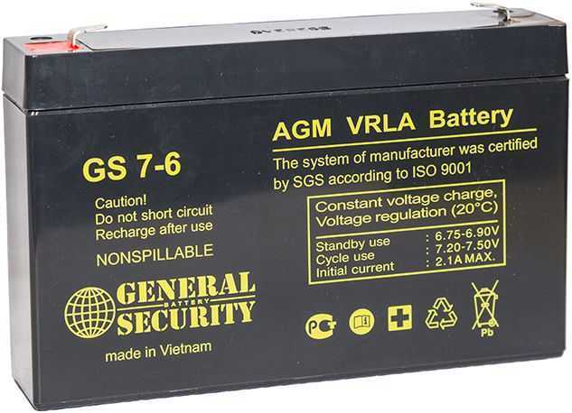 General Security GS 7,2-6 Аккумуляторы фото, изображение