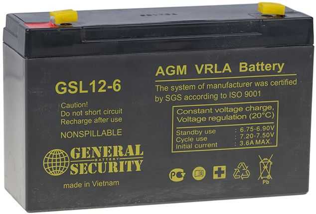 General Security GSL 12-6 Аккумуляторы фото, изображение