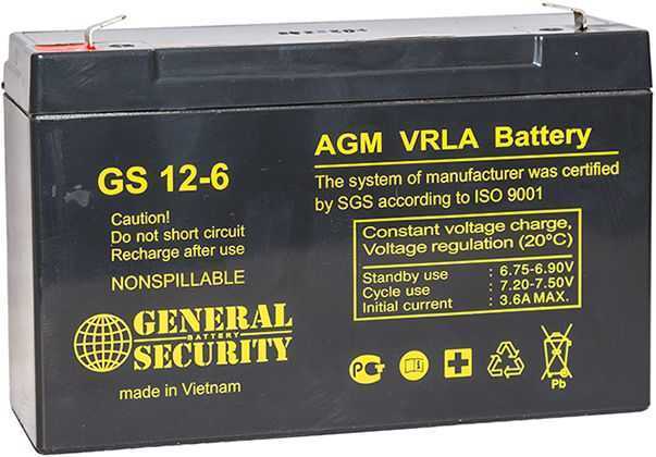 General Security GS 12-6 Аккумуляторы фото, изображение