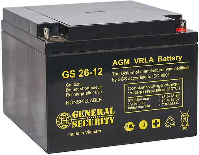 General Security GS 26-12 Аккумуляторы фото, изображение