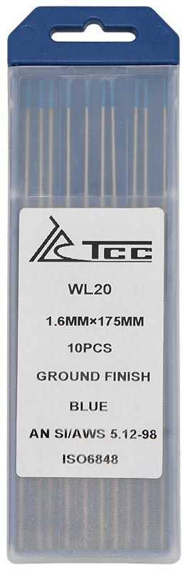 TSS Вольфрамовый электрод синий WL20-175/1.6 (10 шт) Материалы для TIG сварки фото, изображение