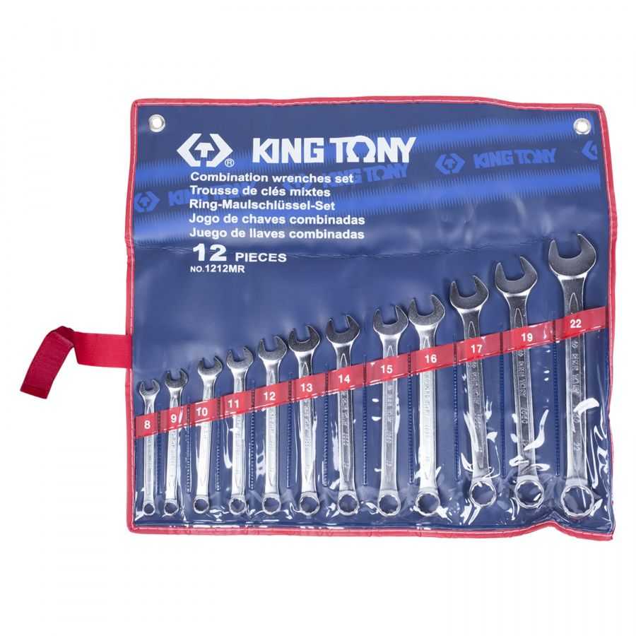 Набор комбинированных ключей, 8-22 мм, 12 предметов KING TONY 1212MR Ключи в наборах фото, изображение