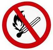 P02 Запрещается пользоваться открытым огнем и курить Запрещающие знаки фото, изображение