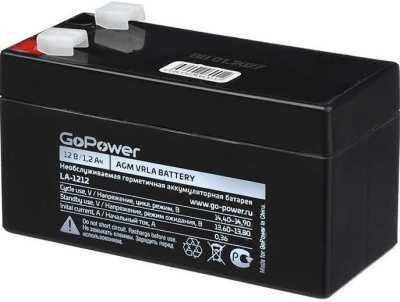 Аккумулятор свинцово-кислотный GoPower LA-1212 12V 1.2Ah Аккумуляторы фото, изображение